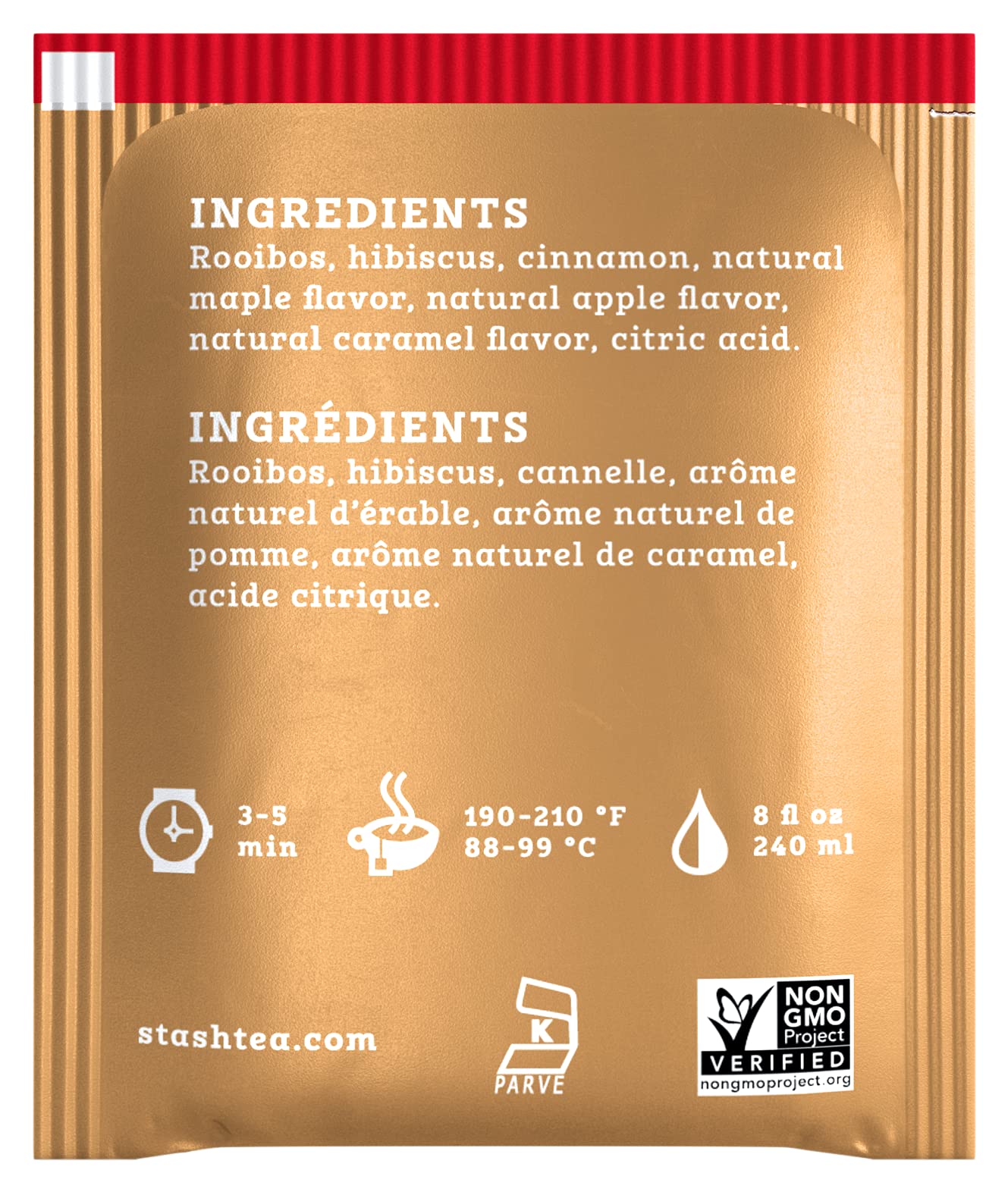 Stash Tea Maple Apple Cider Herbal Tea - Caffeine Free, Non-GMO, 100 Count