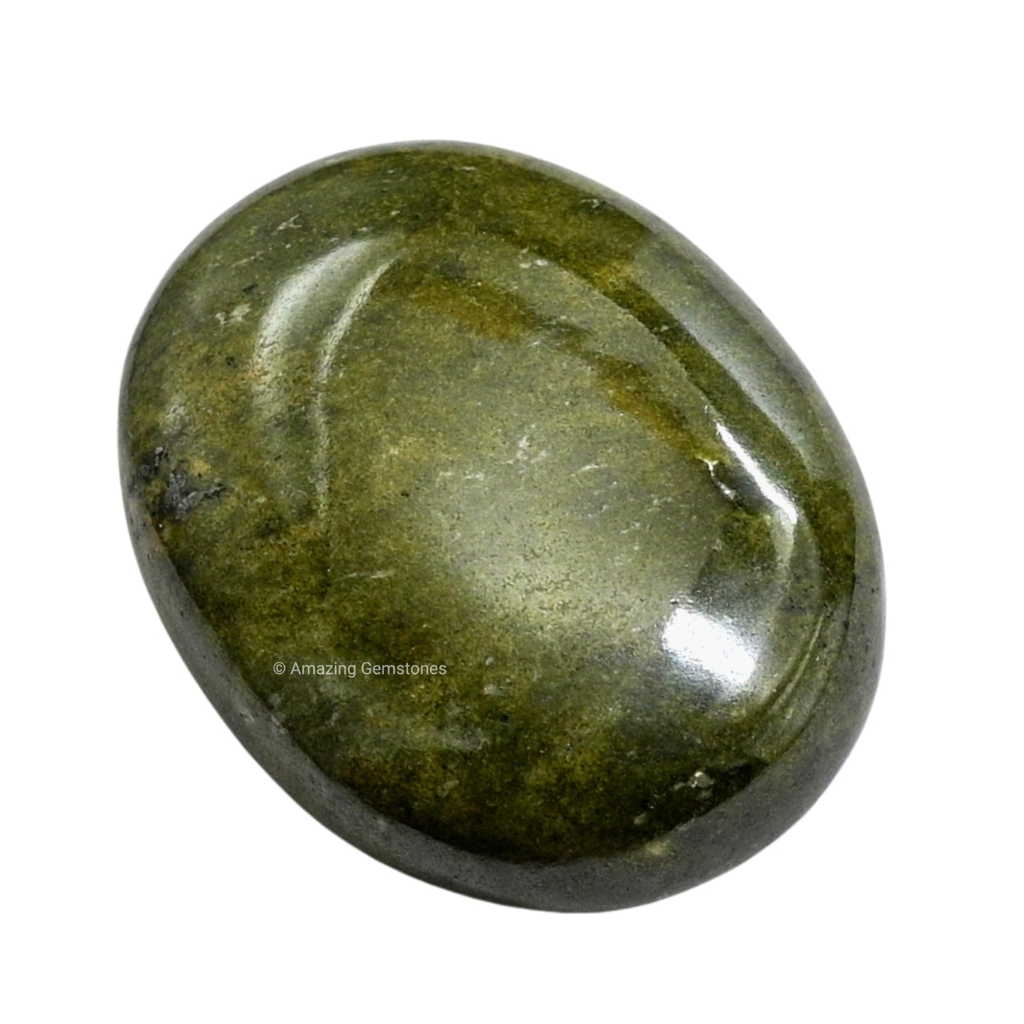 Vesuvianite Palm Stone - Pocket Massage Worry Stone For Natural Body Chakra Balancing, Reiki Healing And Crystal Grid
