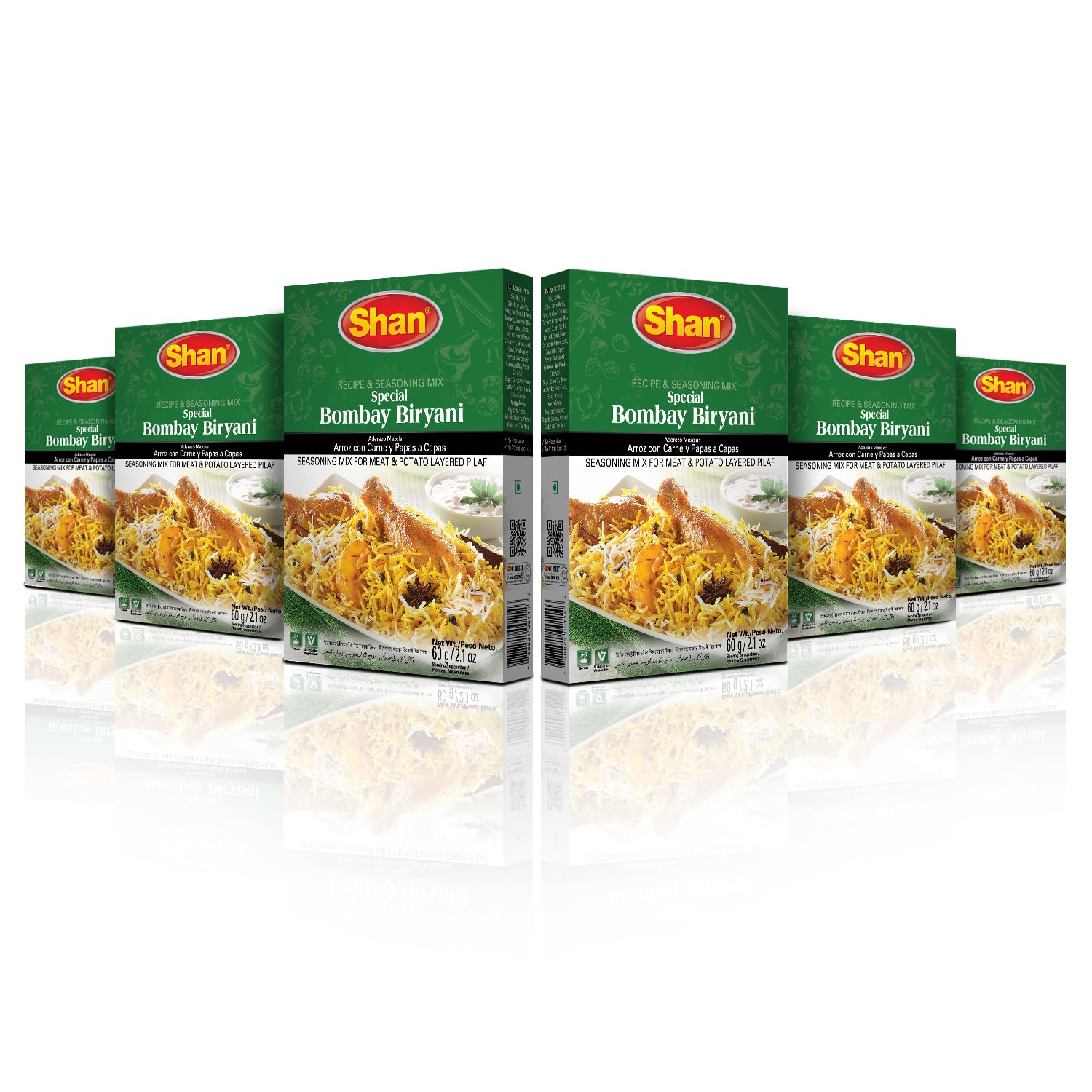 Shan - Special Bombay Biryani Seasoning Mix (60G) - Spice Packets For Spicy Meat Pilaf (Pack Of 6)