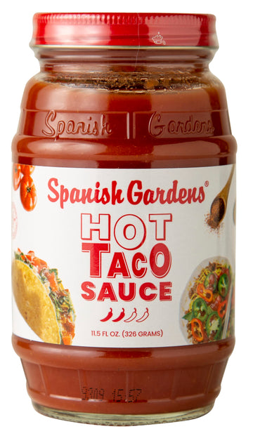 Spanish Gardens Taco Sauce (6 Pack) - Hot Taco Sauce for Authentic Mexican Food - Original Family Recipe, Spicy Sauce for Tex Me