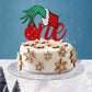 1 Pack Christmas One Cake Topper With Glitter Hand First Birthday Cake Topper Picks Decorations For Baby Shower 1St Birthday Party Supplies Red