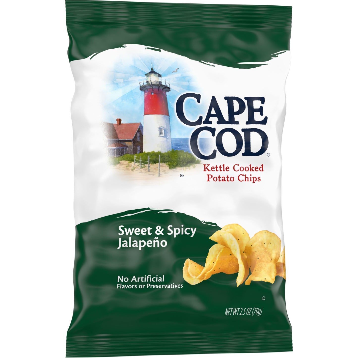 Cape Cod Potato Chips, Sweet And Spicy Jalapeno Kettle Chips, 2.5 Oz