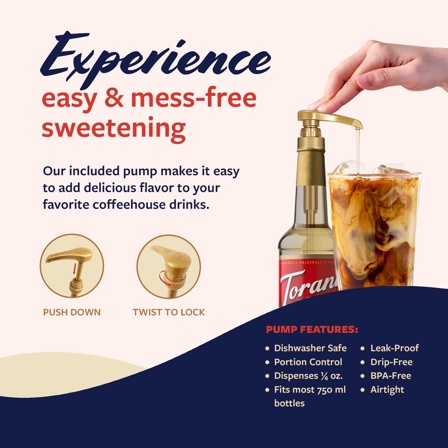 Torani Coffee Syrup  White Chocolate Flavored Syrup for Drinks  Pump Included  25.4 Fl Oz