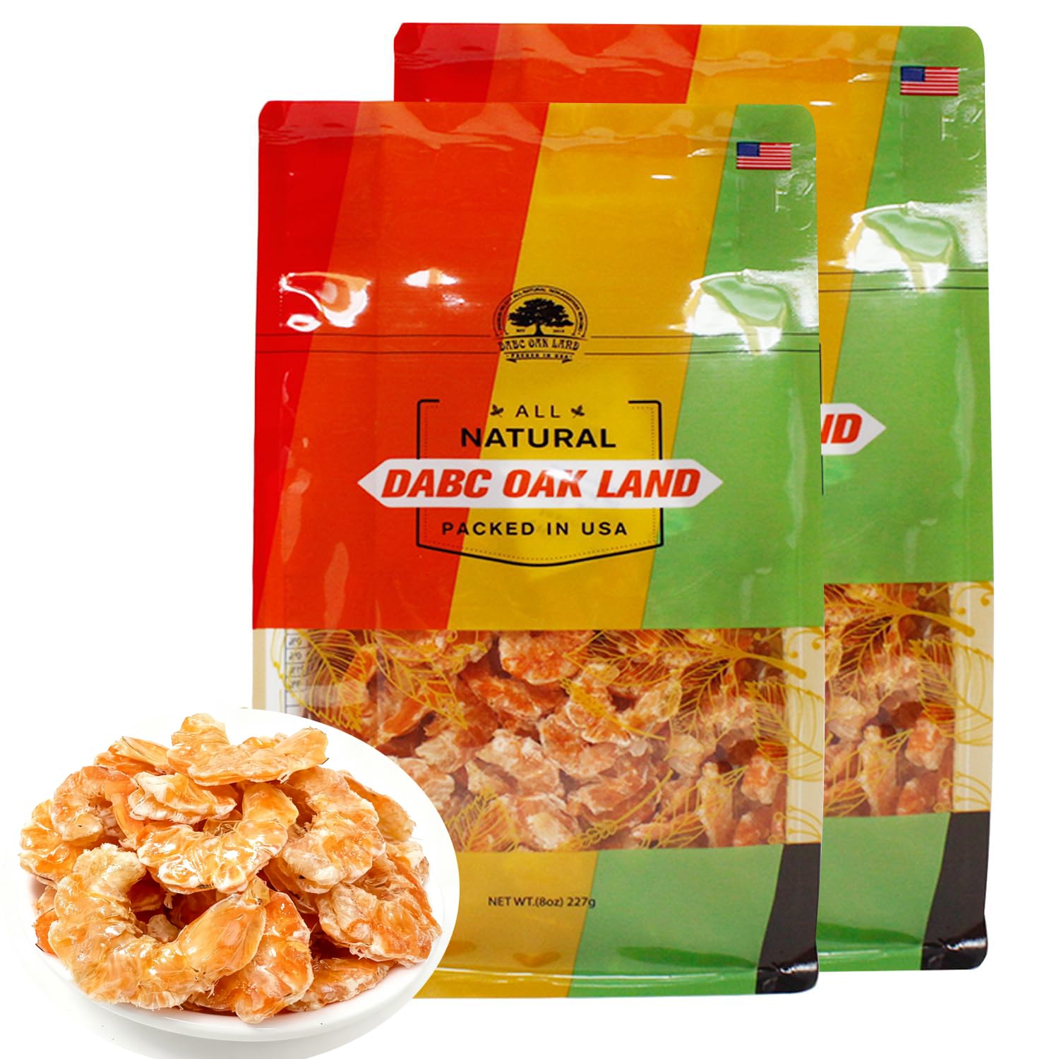 DABC OAK LAND Dried Shrimp - Medium Large, 32oz (2 Bags) - Fresh-Caught & Dehydrated Snacks, Seafood Salad, Pad Thai, Soup