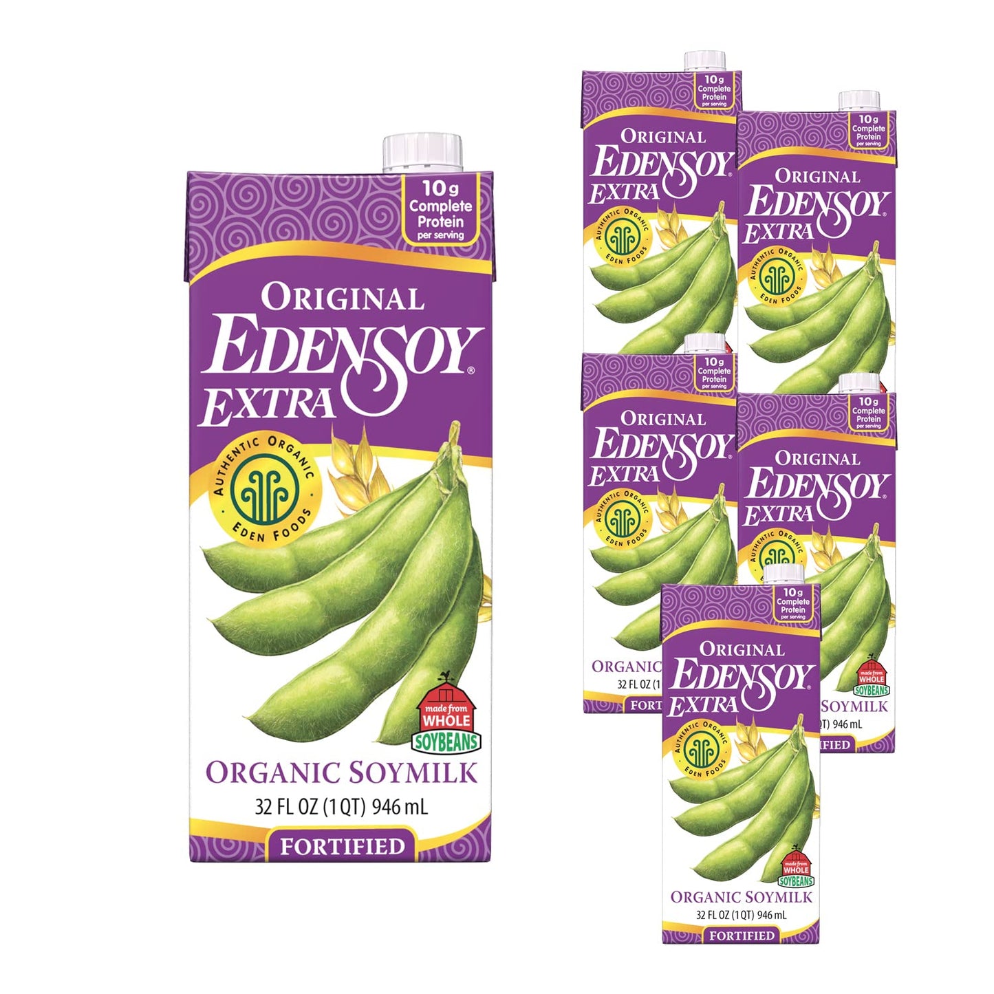 Eden Organic Edensoy Soymilk, Extra, 32 oz, Pack of 6