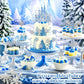 Wootkey 26Pcs Frozen Castle Cake Toppers Double Layer Silver Blue Snowflake Cupcake Toppers Winter Wonderland Cake Decorations F