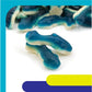 CRAZYOUTLET Blue Sharks Gummy Candy - Blue Raspberry Shark Gummies - Large 2 Pound Bulk Bag