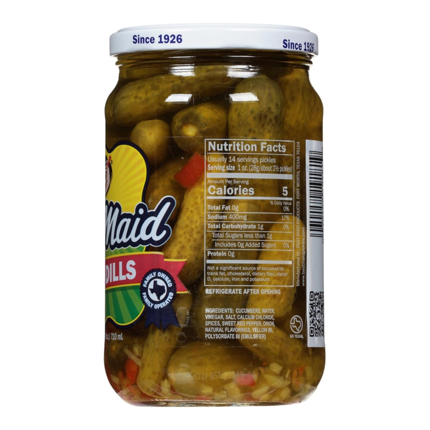 Best Maid Products Glass Jars - Dill, Kosher, Hamburger Slices, Garlic Bites, Habanero Chips, Xtreme Hot Pickles - 2 Pack