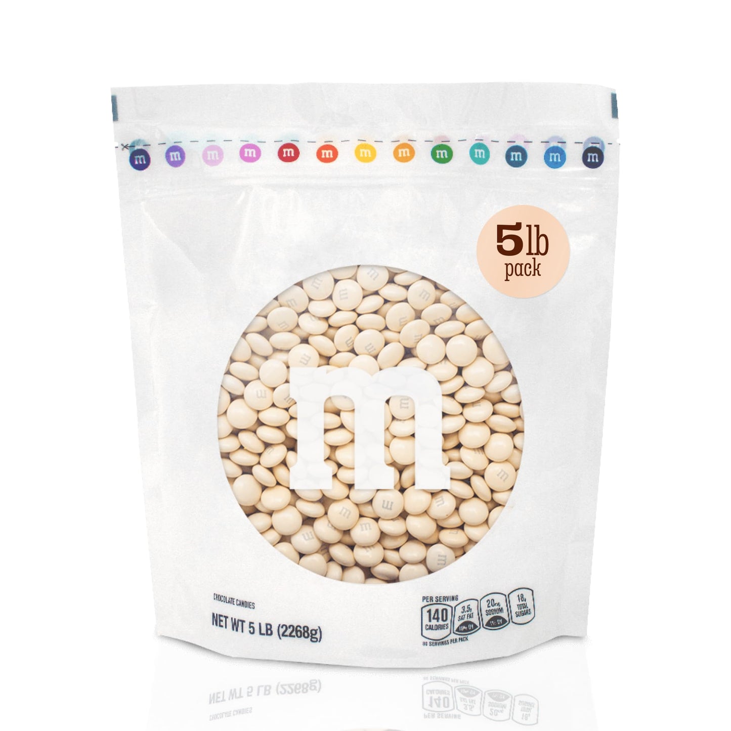 M&MS WORLD Cream Milk Chocolate Candy - 5lbs of Chocolate Candy Bulk in a Resealable Pack, For Weddings, Graduations, Birthday P