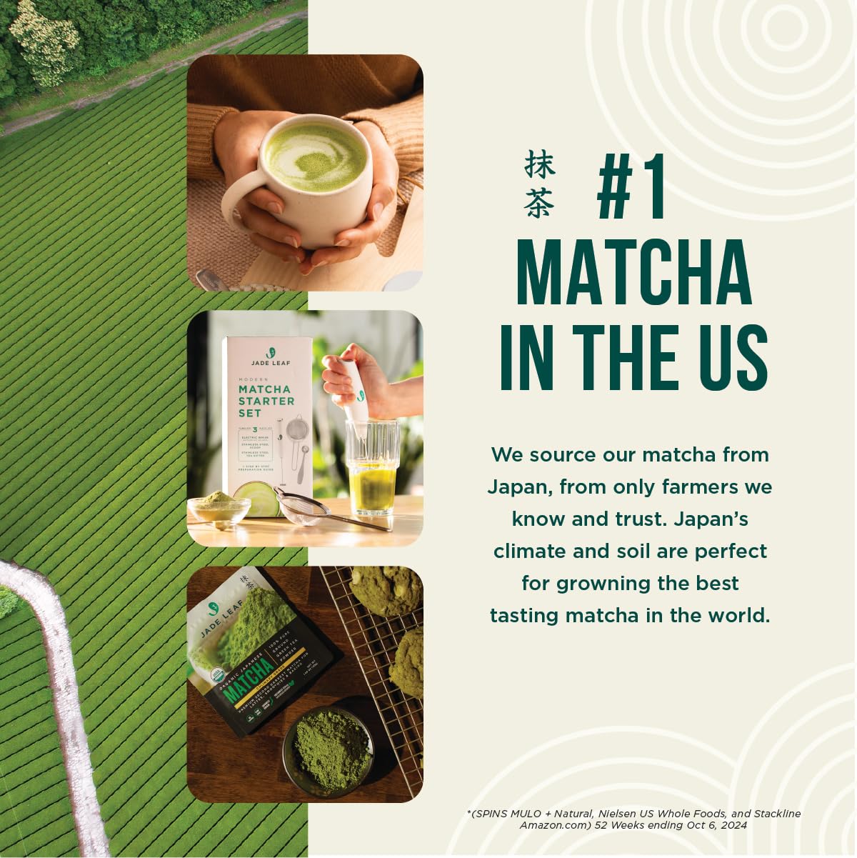 Jade Leaf Matcha Organic Ceremonial Grade Green Tea Powder - Farm Direct First Harvest - Single Serve Stick Packs - Authentic Ja