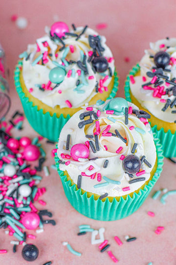 Fancy Cupcake Sprinkles, Edible Light Pink And Blue Confetti Cake Sprinkles Space Sprinkles For Cupcake Decorating Music Note Pe