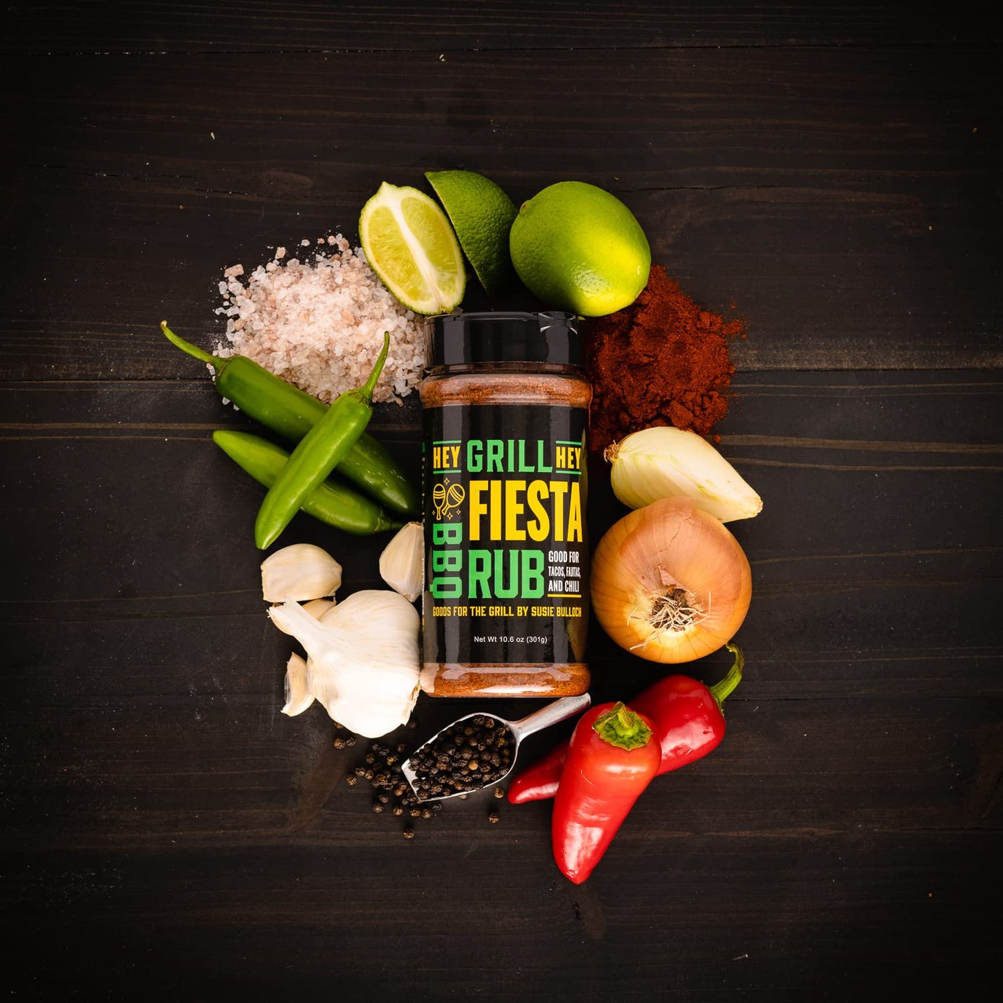 Hey Grill Hey | Fiesta Rub 10.6 oz | Perfect fajita seasoning, taco seasoning, chili seasoning and more.