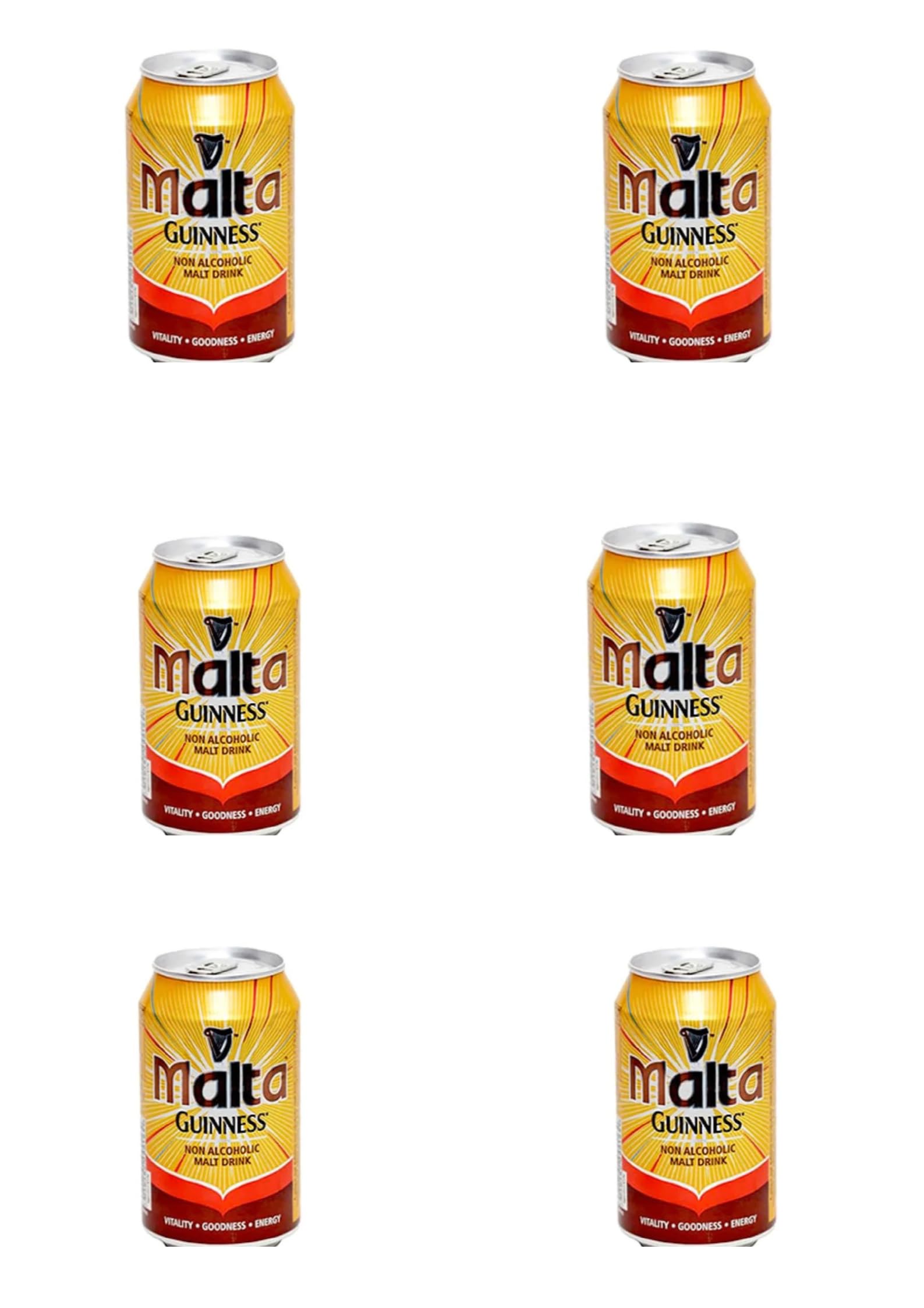 Malta Guiness Non Alocholic Drink  330Ml Can (Pack Of 6)