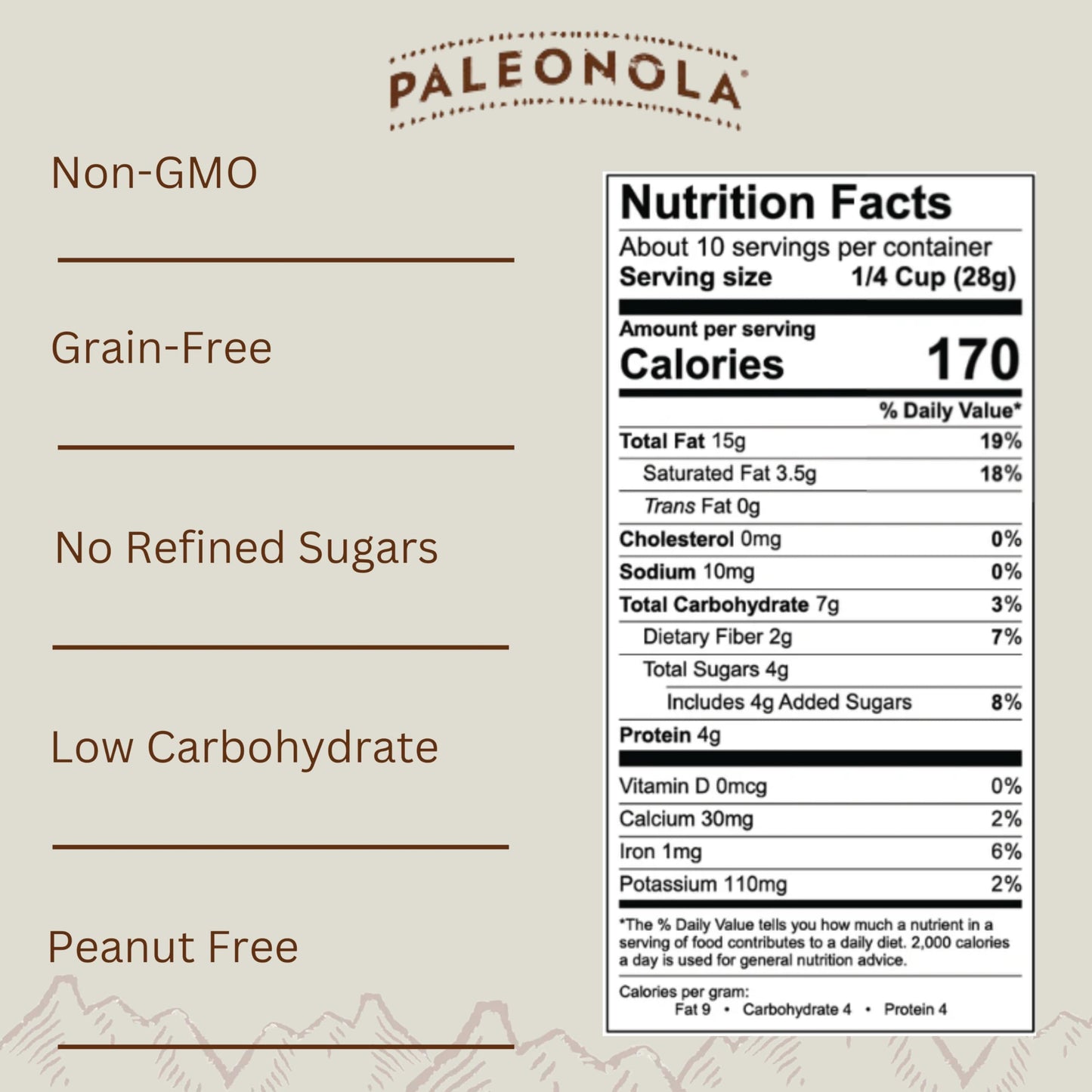 Paleonola Grain Free Granola | Gluten Free, Non-Gmo, Dairy Free, No Refined Sugars, 10 Oz Bags (Original, 3 Pack)