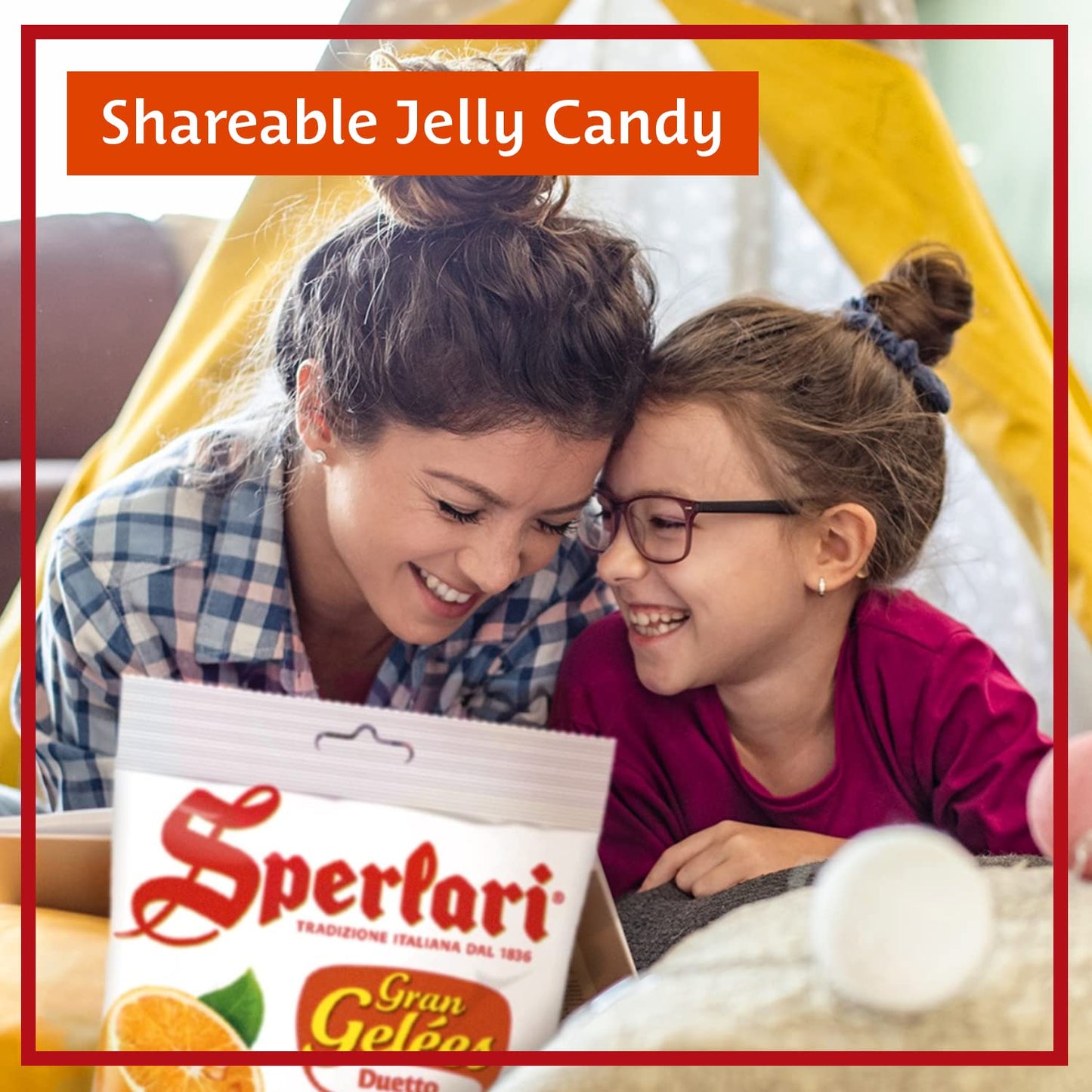 Sperlari Gran Duetto Fruit Nectar Jelly Candy - Gluten Free, 2.2 lb Bag - Orange, Peach & Raspberry Gummy Candy Made in Italy