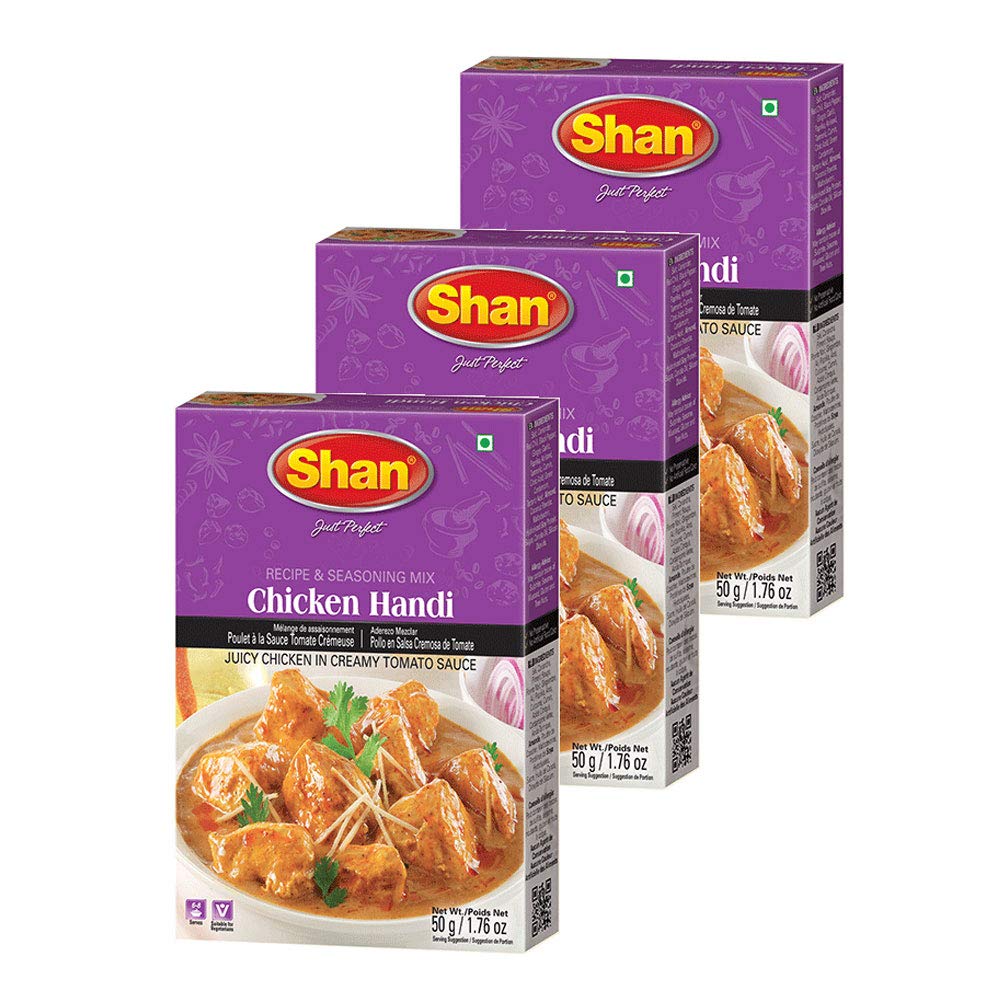Shan Chicken Handi Recipe and Seasoning Mix - Spice Powder for Juicy Chicken - Pack of 3