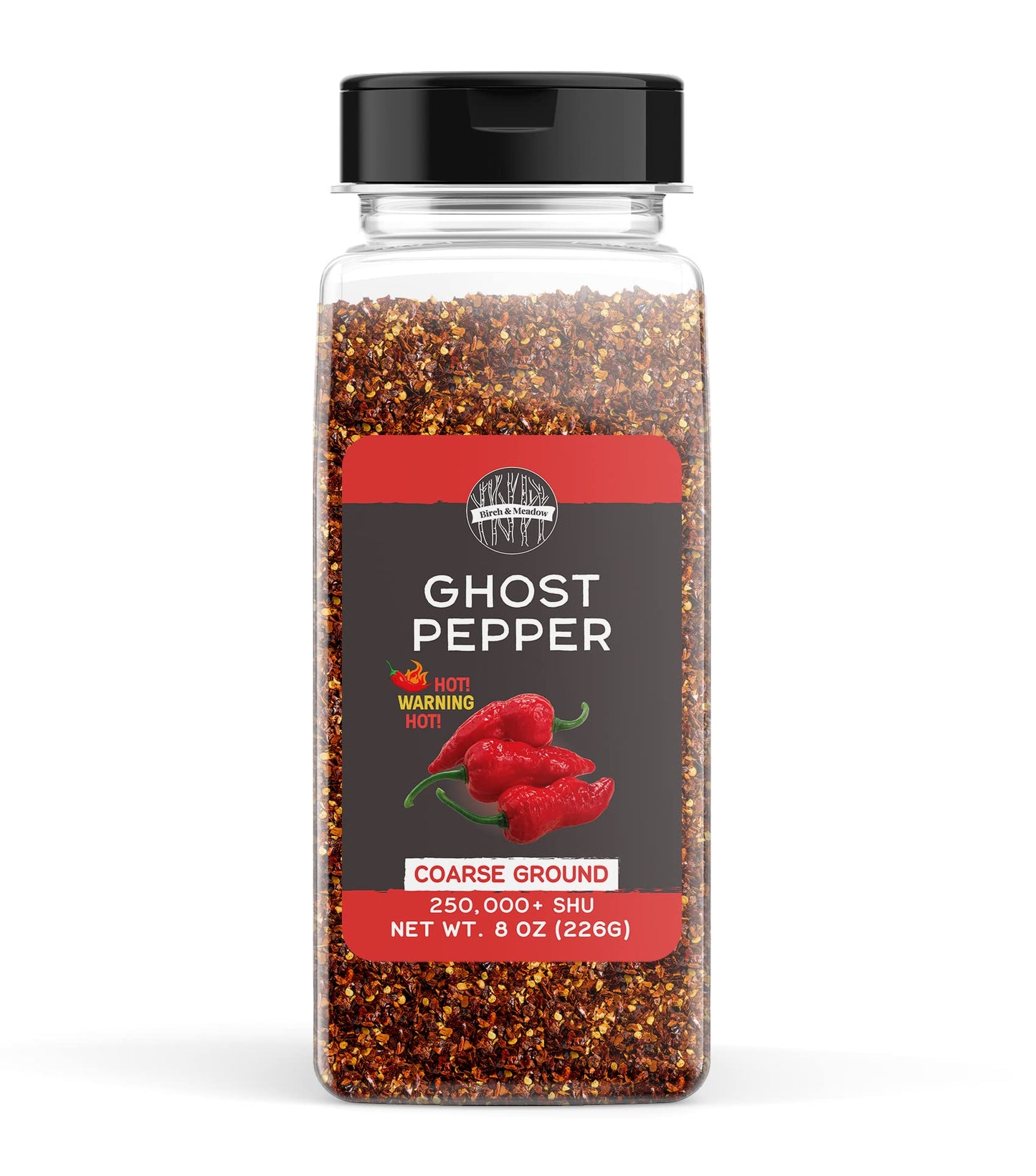 Birch & Meadow 8 oz of Ghost Pepper Flakes, Bhut Jolokia Flakes, Extremely Hot (8 Ounce)
