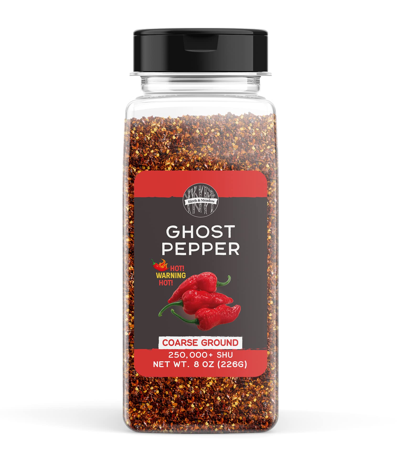 Birch & Meadow 8 oz of Ghost Pepper Flakes, Bhut Jolokia Flakes, Extremely Hot (8 Ounce)