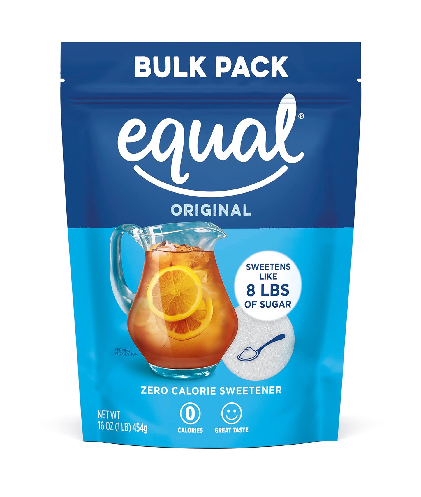 Equal 0 Calorie Sweetener, Powdered Aspartame & Acesulfame-K, 16 Ounce Bulk Bag