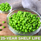 Nutristore Freeze Dried Green Peas | Vegetables For Healthy Snack Or Long Term Storage | Emergency Survival Canned Food Supply |