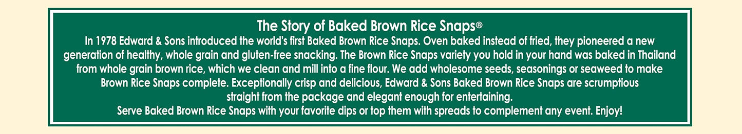 Edward & Sons Brown Rice Snaps Tamari Sea , 3.5 Ounce Packs (Pack Of 12)