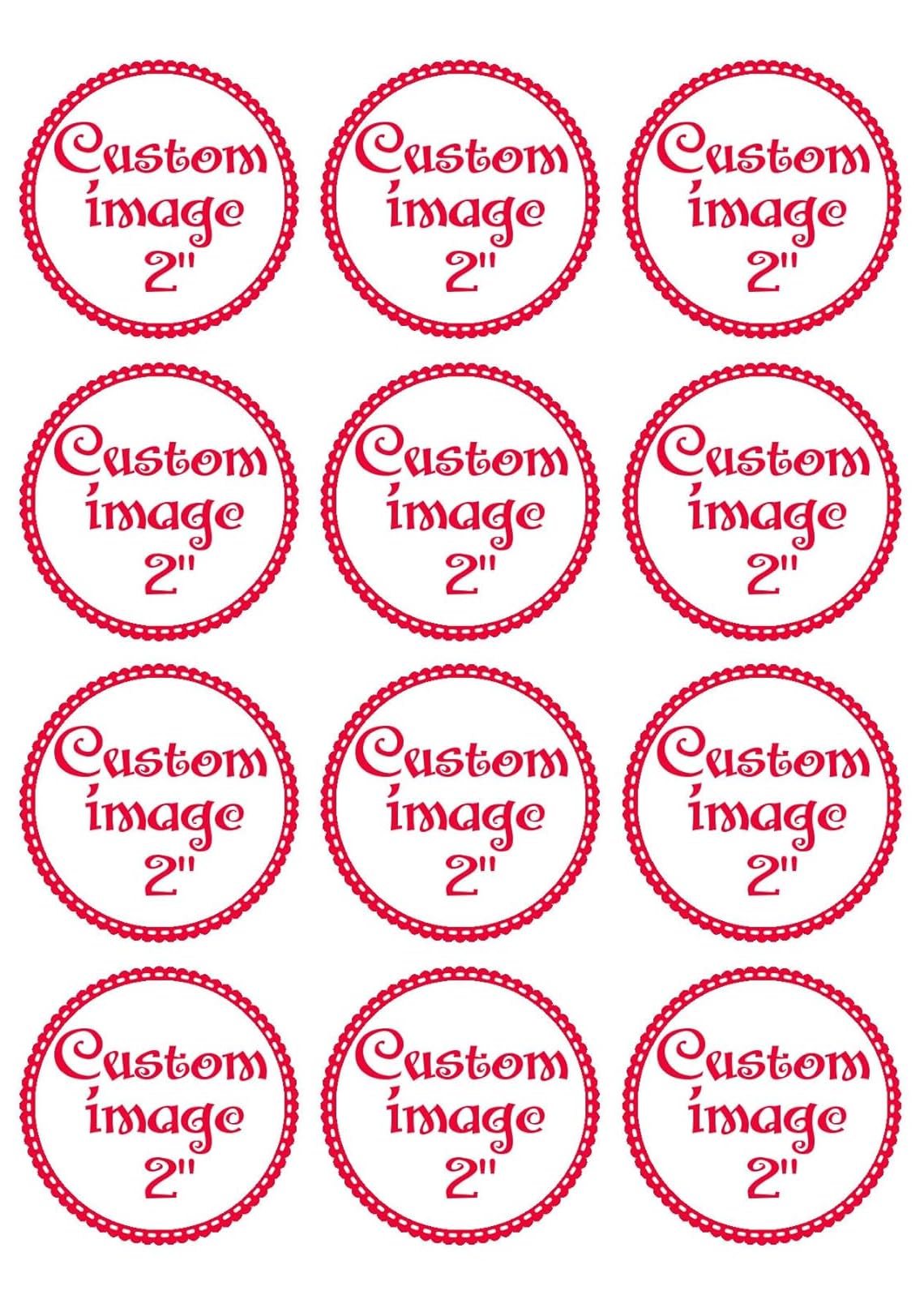 Generic Custom Edible Cupcake Toppers - 2 Photo/Image/Logo - 12 Count, Paper