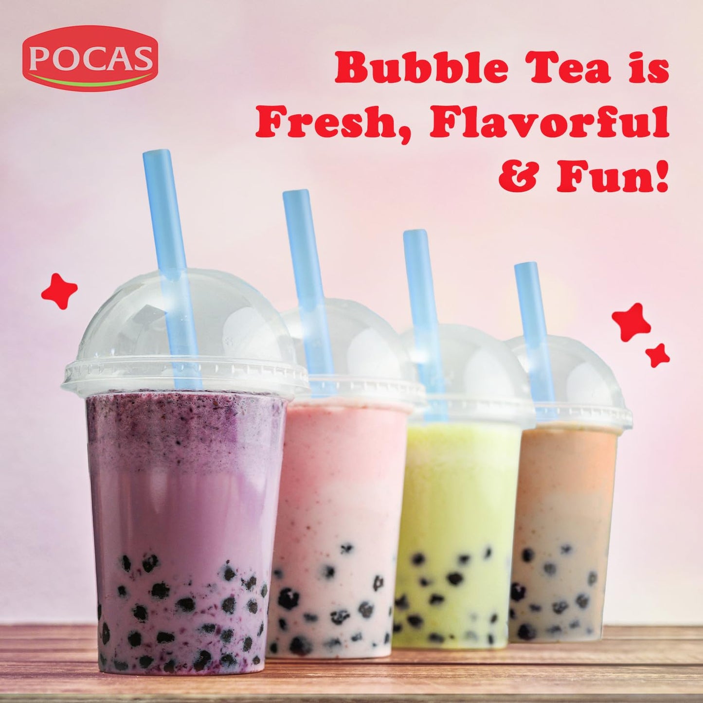 Pocas Bubble Tea Kit, Strawberry 2-Pack - Instant Milk Tea Powder with Authentic Tapioca Pearls for Instant Bubble Tea, 10 Kits