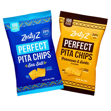 Zesty Z - High Fiber Pita Chip -Variety - High Fiber Snacks, 100 calories per serving, Lower in Carbs - Healthy Snacks - Great f