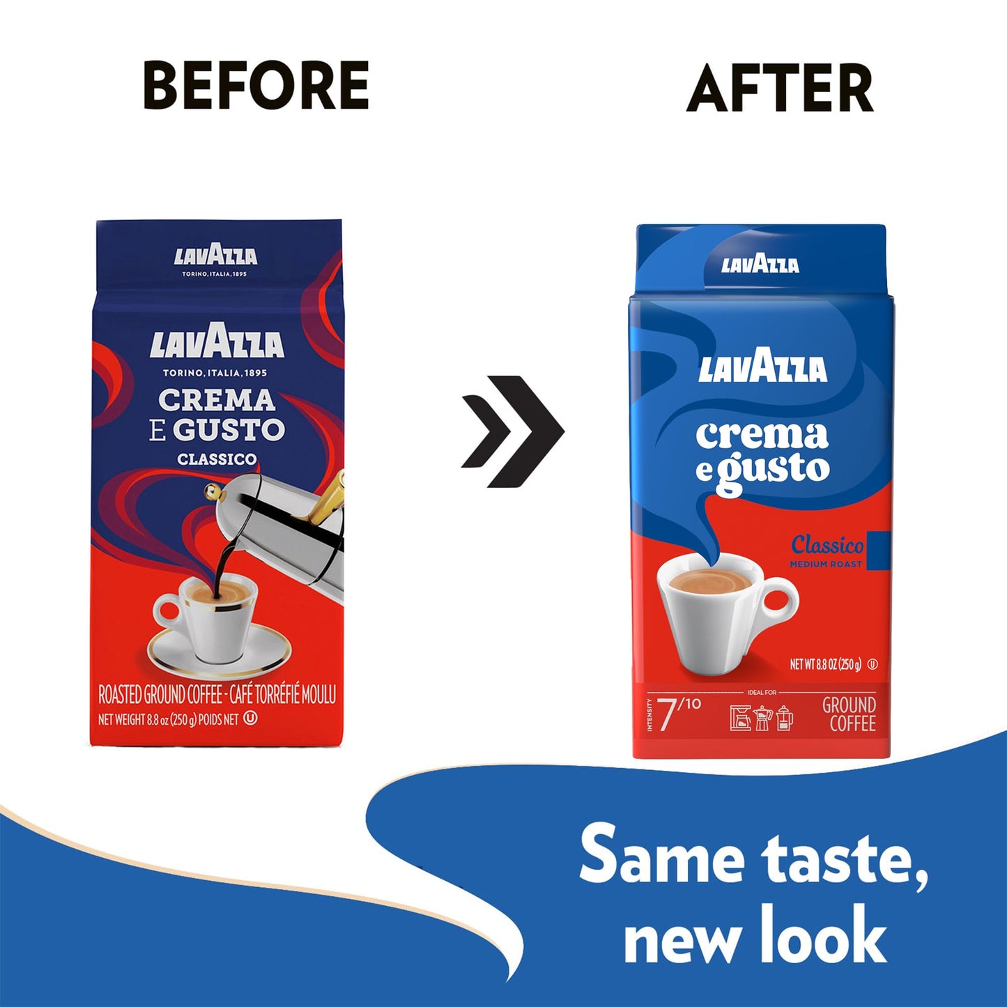 Lavazza Crema E Gusto Ground Coffee, Medium Roast, Arabica And Robusta Blend, 8.8 Oz Brick (Pack Of 20)