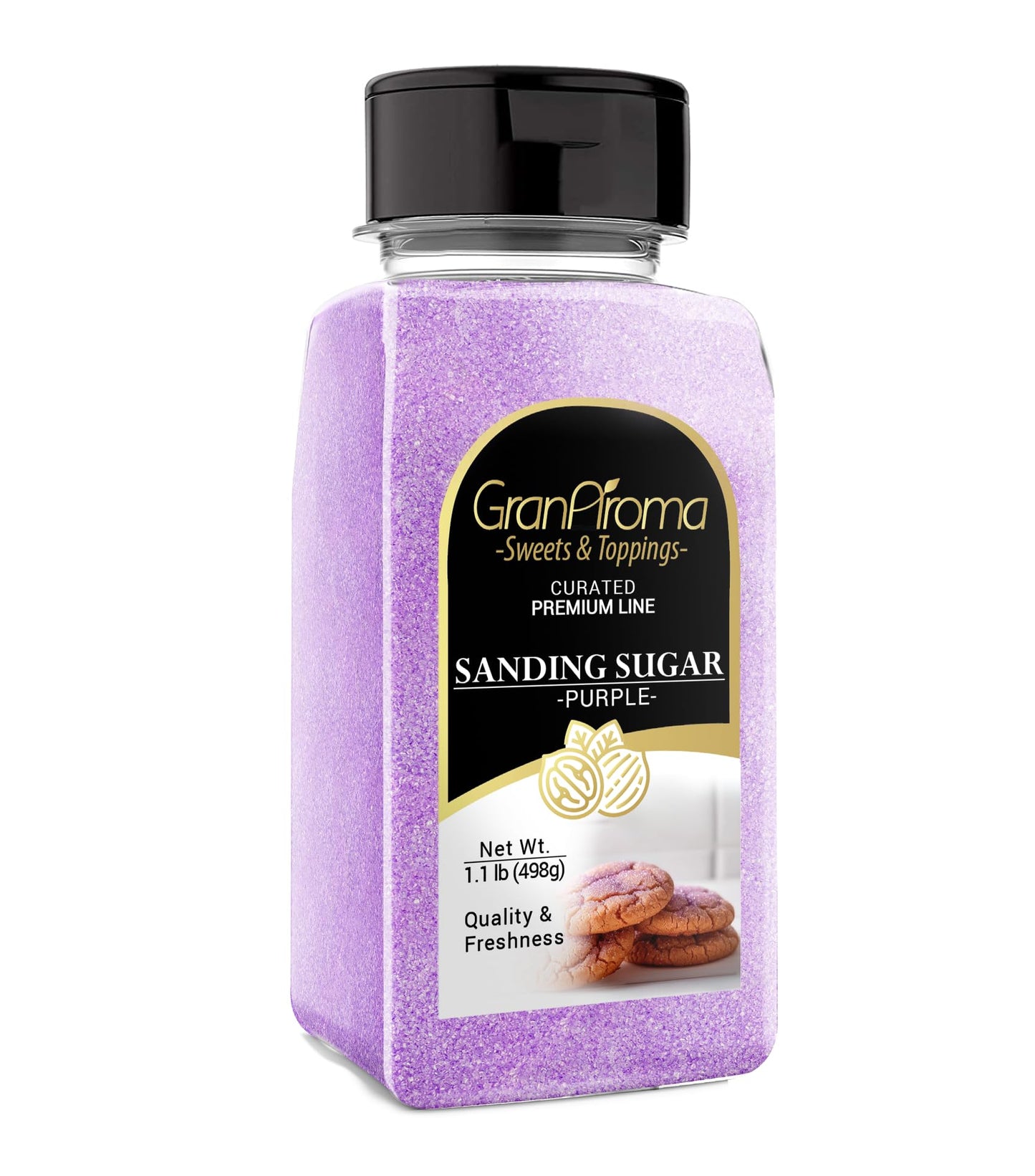 GranAroma Sanding Sugar, Decorative for Cookies & Sweets, 1.1 Pound, Purple