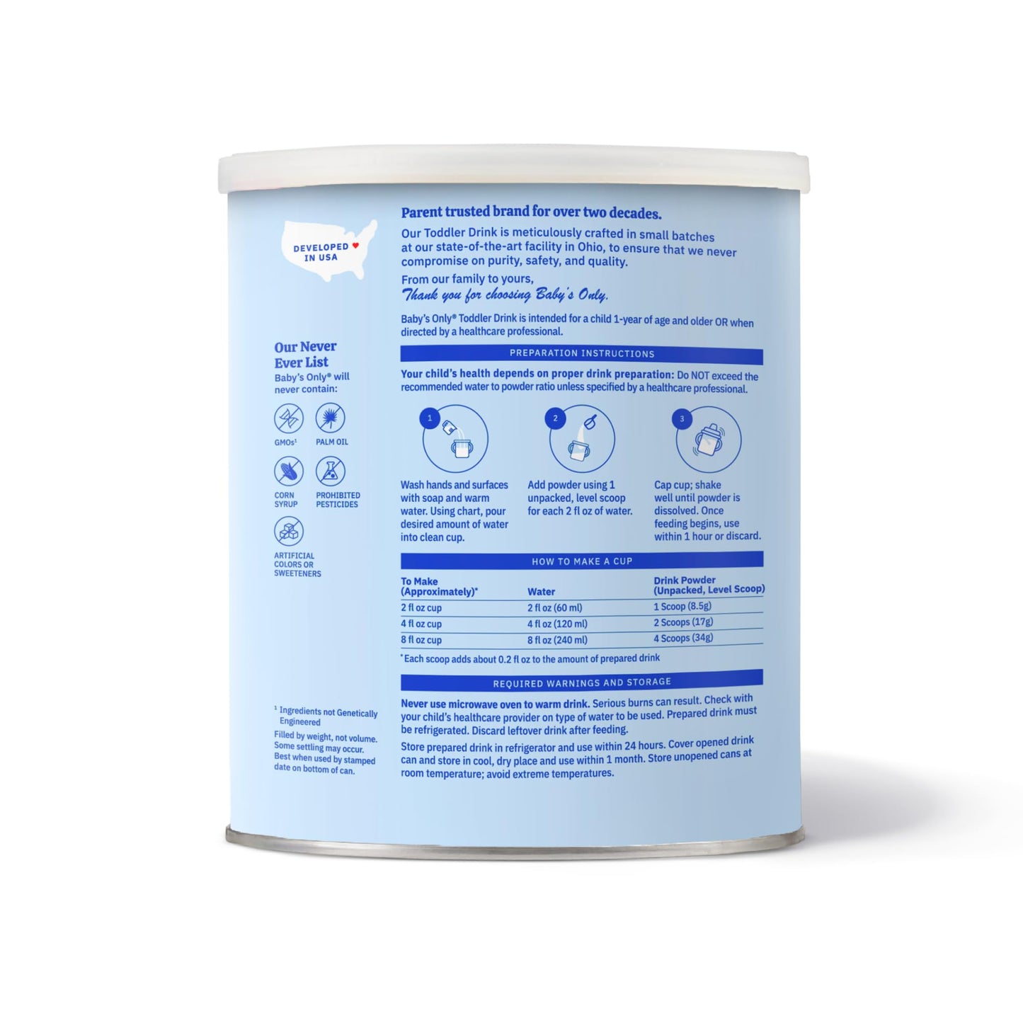 Baby'S Only Organic Sensitive Toddler Drink For Lactose Sensitive Toddlers (Lactorelief), No Soy Dairy Milk Powder, 12 Months Ol