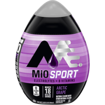 Mio Sport Liquid Water Enhancer, Arctic Grape, 1.62 OZ, (Pack of 5)
