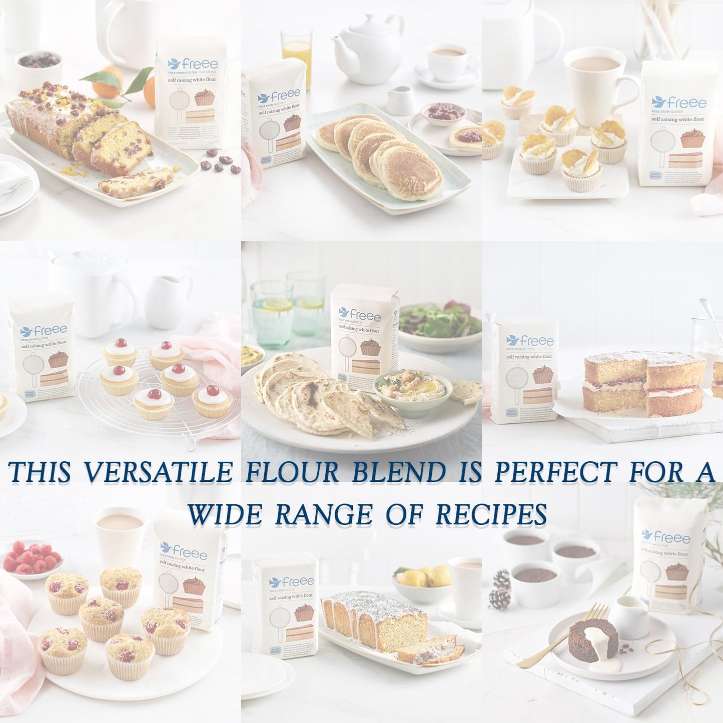 Freee Gluten Free Self Raising White Flour | All Purpose Flour | For Cakes, Muffins & Pancakes Baking | Imported From Uk | Bakin