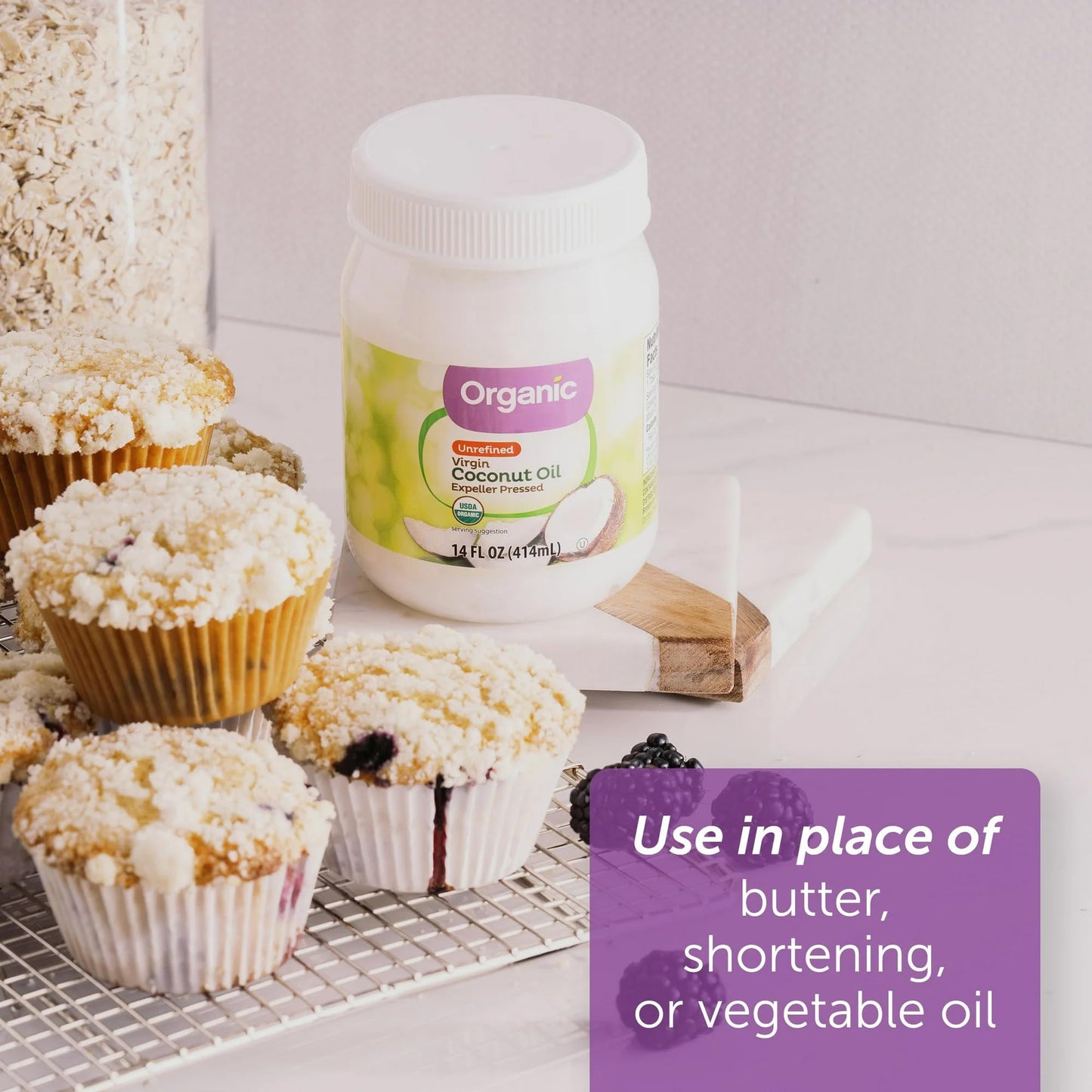 Generic Expeller Pressed Organic Unrefined Virgin Coconut Oil, 14 Fl Oz, No Artificial Flavors or Preservatives