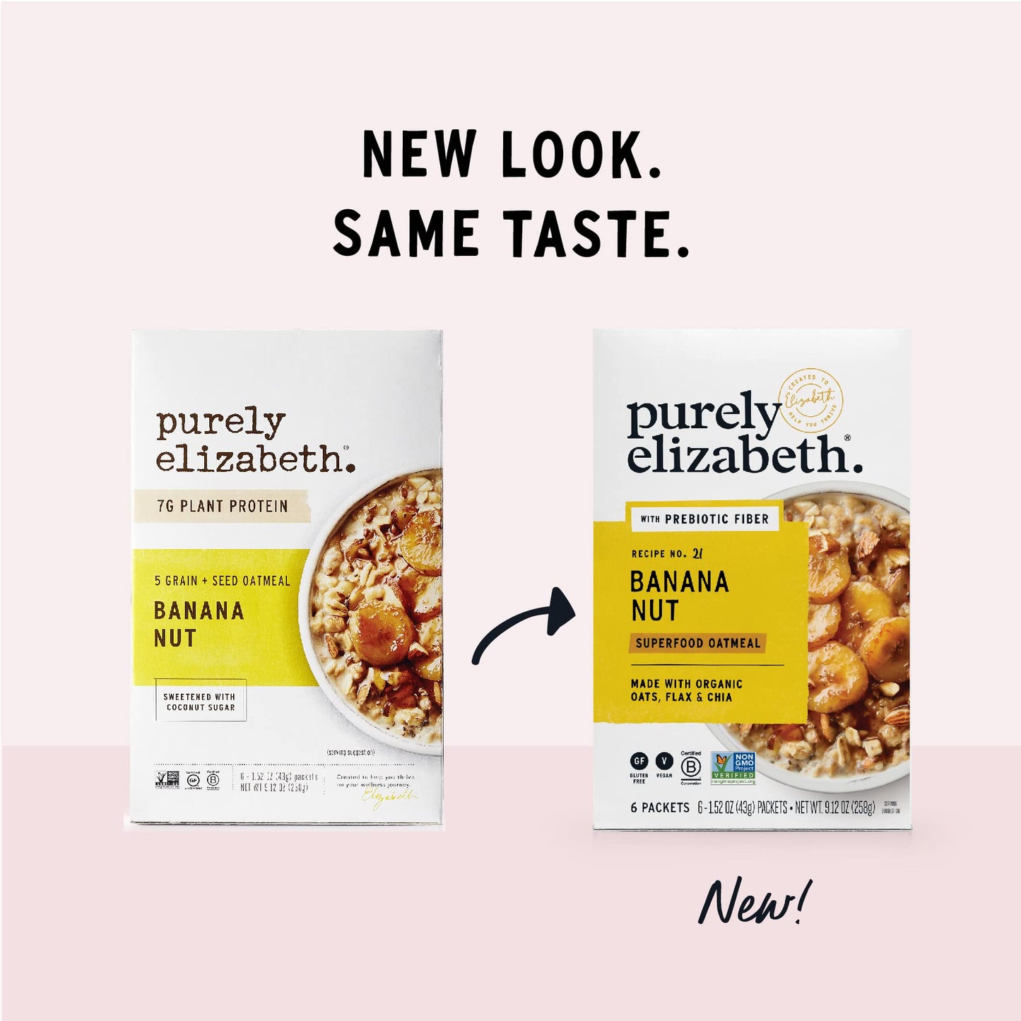 Purely Elizabeth Classic Cinnamon Superfood Oatmeal, with Prebiotic Fiber, Gluten Free & Non-GMO, 9.12 Oz (Pack of 6) (6 Pack, C