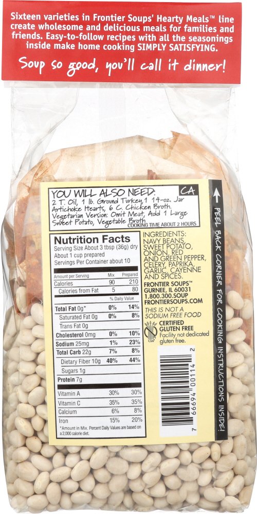 Frontier Soups Hearty Meals California Goldrush White Bean Chili, 15-Ounce Bags (Pack Of 4)