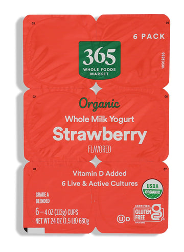 365 Everyday Value OG Strawberry Whole Milk Yogurt, 24 oz