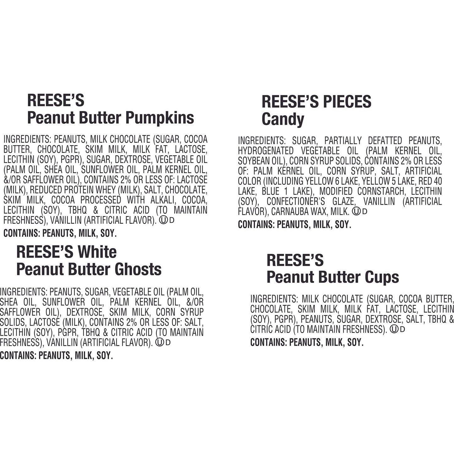 REESES Assorted Flavored Snack Size Peanut Butter, Halloween Candy Bag, 30.45 oz (55 Pieces)