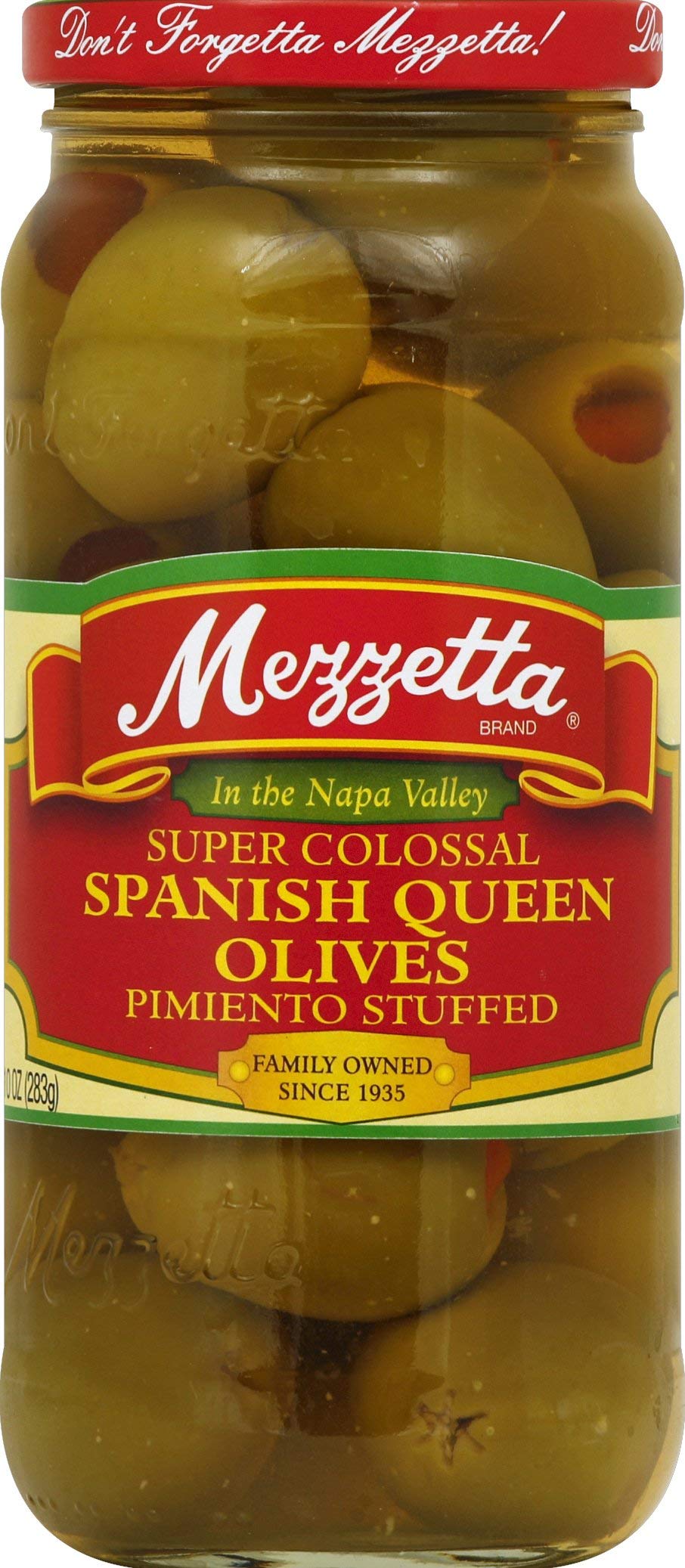 Mezzetta Spanich Queen Olives  Super Colossal Pimento Stuffed  10 Ounce