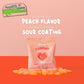 FUNDAY Sour Peach Hearts - 12 x 50g Bags - No Sugar Added - Gluten-Free Sour Candy with Natural Flavors & Prebiotic Fiber