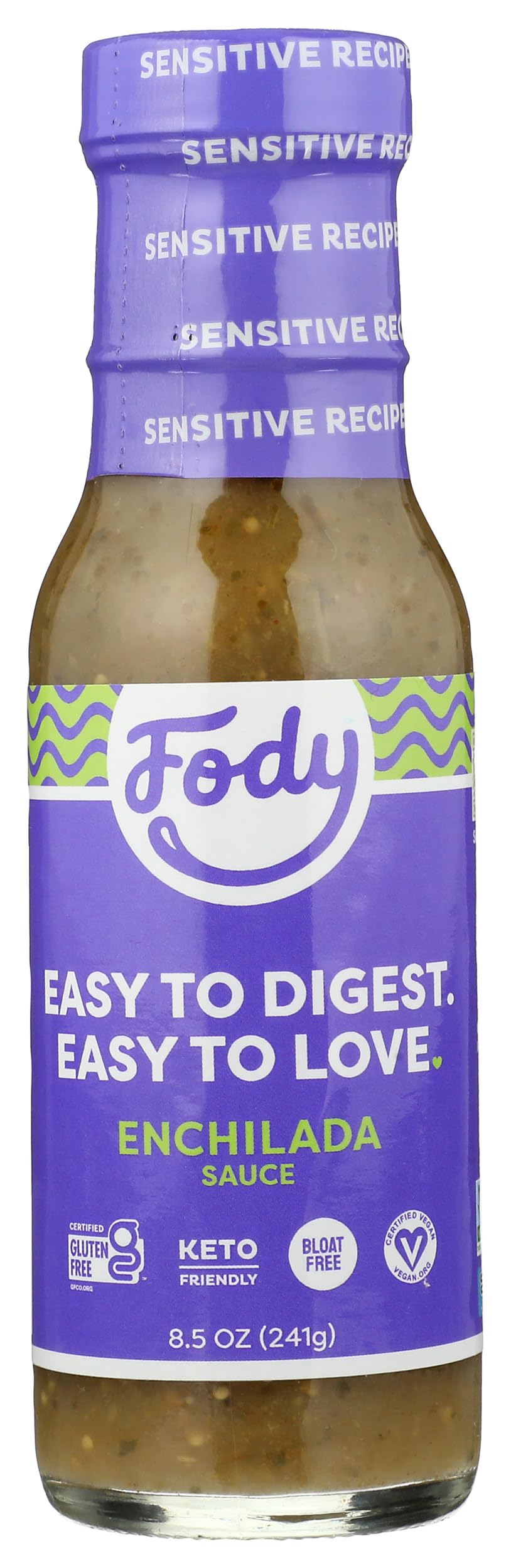 Fody, Enchilada Sauce Verde Saucy Non-GMO Gluten Free Vegan, 8.5 Ounce