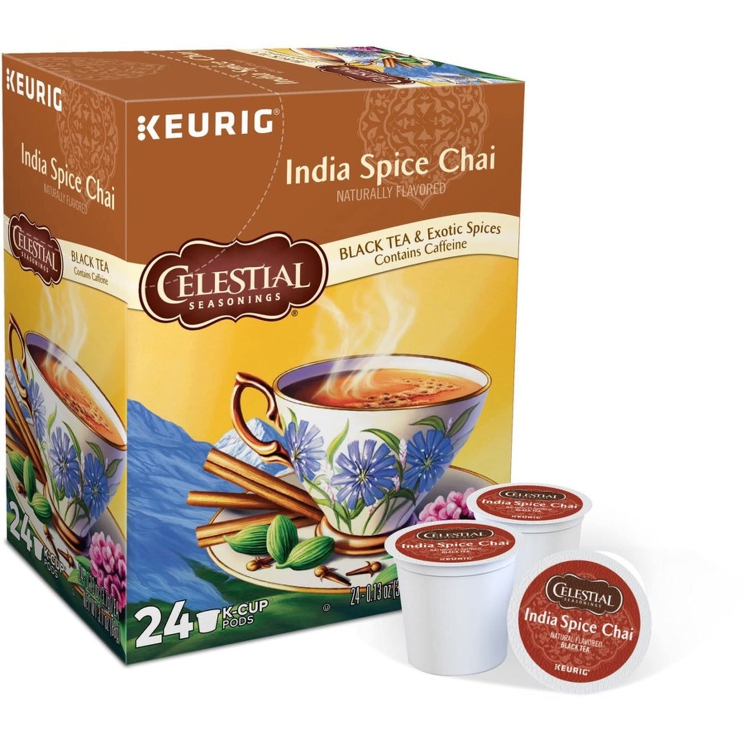 Celestial Seasonings® K-Cup® Pods Original India Spice Chai Tea, Box of 24, 0.35 Ounce