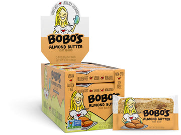 Bobo'S Oat Bars, Almond Butter, 3 Oz Bar (12 Pack), Gluten Free Whole Grain Snack And Breakfast Bar