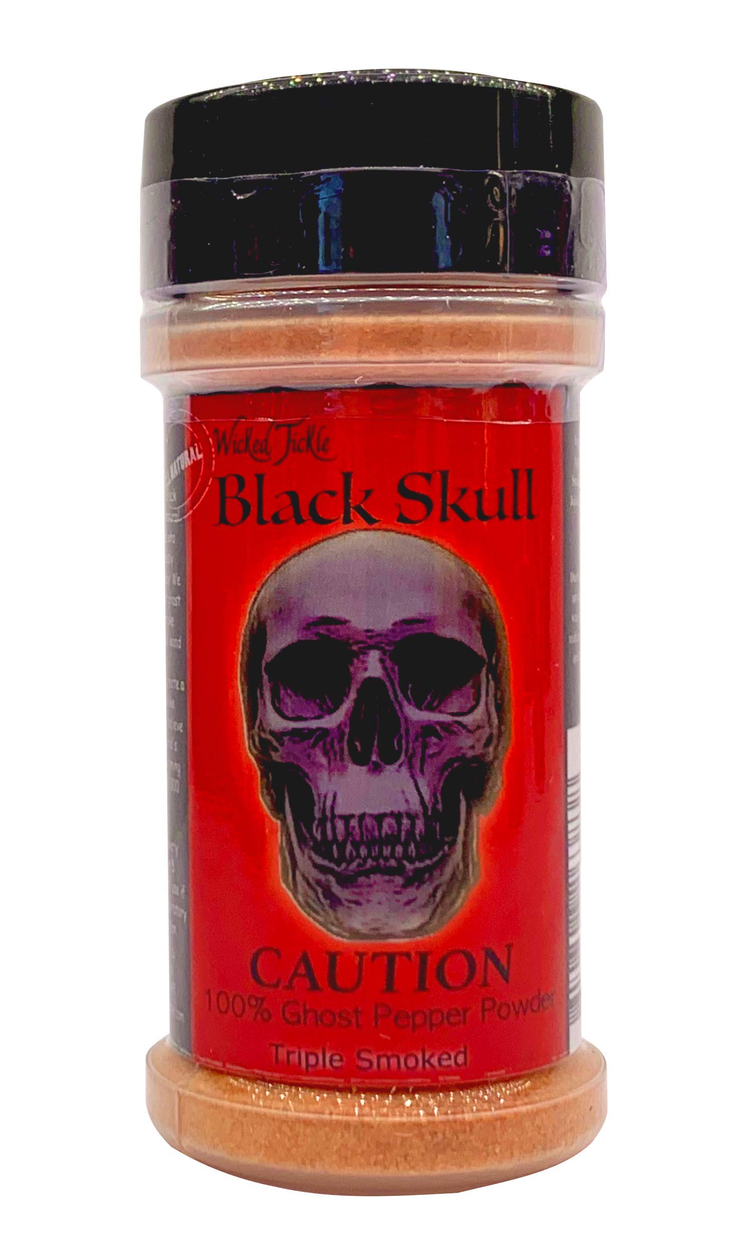 Wicked Tickle Black Skull Smoked Ghost Pepper Powder, 2 oz, Alumide
