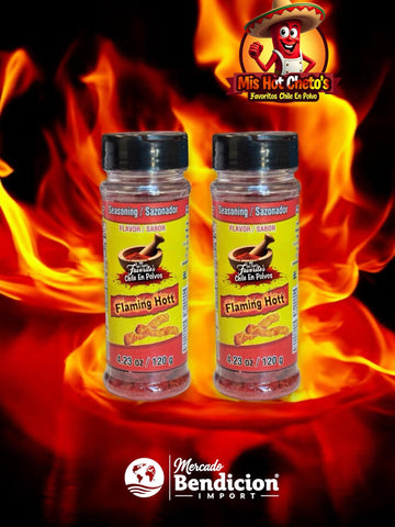 Flaming Hot Flavored Chili Powder Pack Of 2 Hot Flaming (2 Pack, Hot Flaming Flavor 2 Pack)