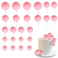 Rsstarxi Mini Balloons Cake Toppers, Dark Pink Foam Balls for Baby Shower, Wedding, Kids Birthday Party Decorations, 30 PCS