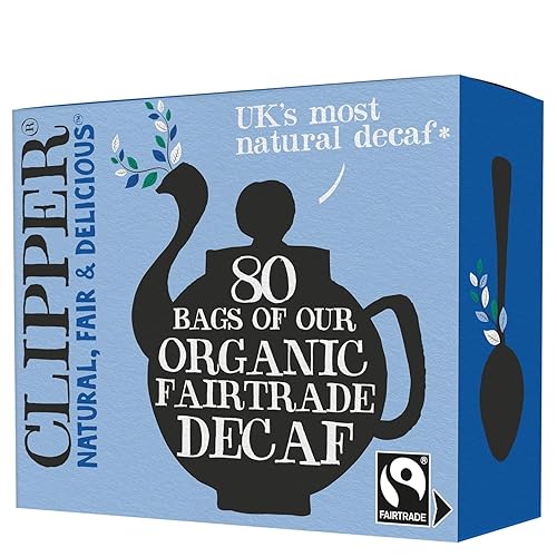 Clipper Tea Organic Decaf, Fairtrade, 80 Unbleached Plastic-Free Bags, 8.2 oz - Natural, Fair & Delicious Tea, 1 Pack