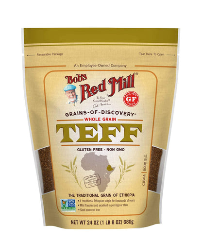 Bobs Red Mill Whole Grain Teff, 24oz (Pack of 1) - Non GMO, Whole Grain, Vegan, Kosher
