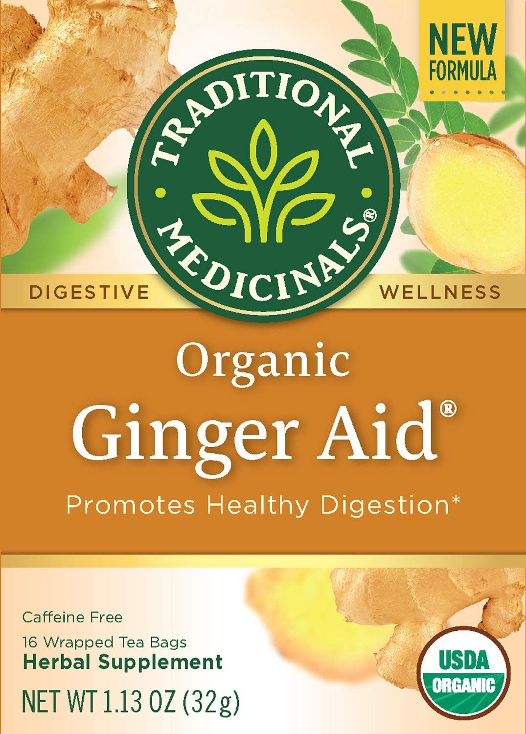 Traditional Medicinals Herb Tea Og2 Ginger Aid 16 Bag