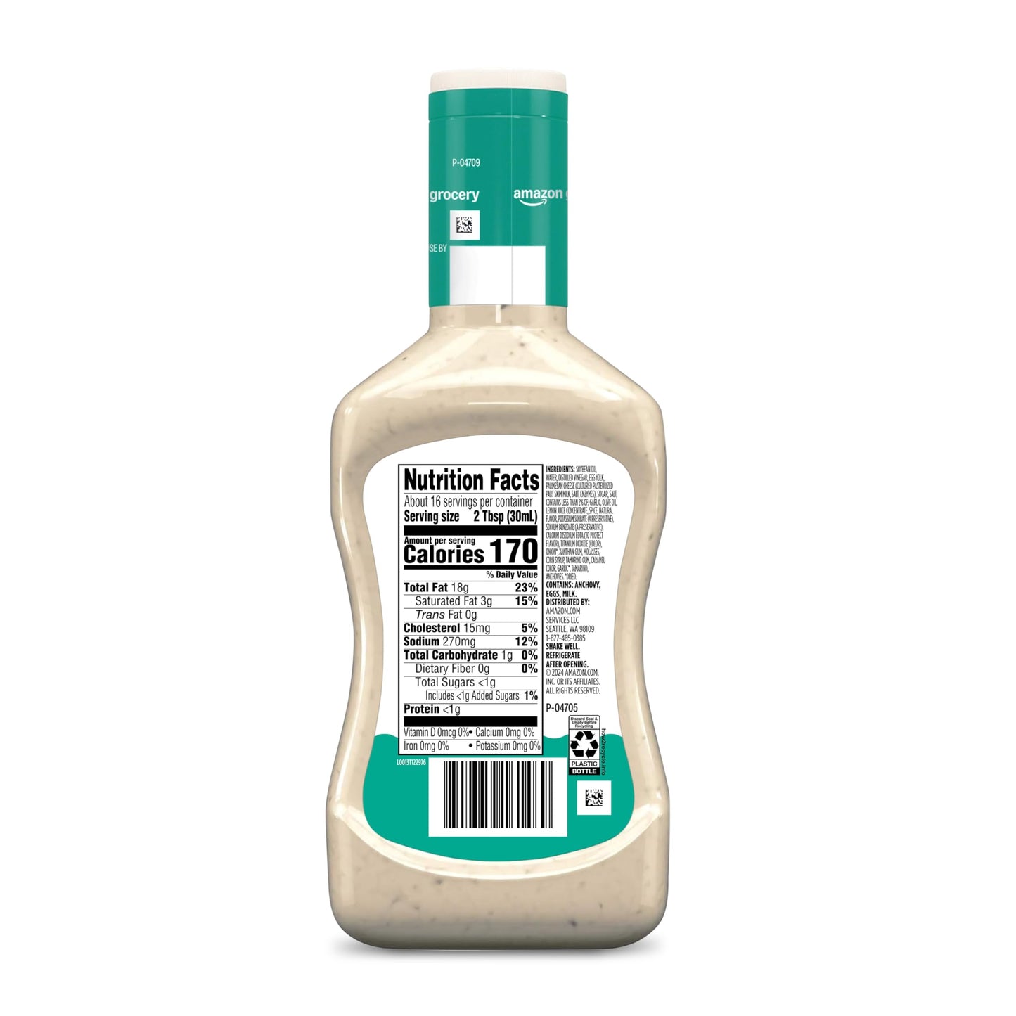 Happy Belly Creamy Caesar Dressing, 16 Fl Oz, Pack of 1